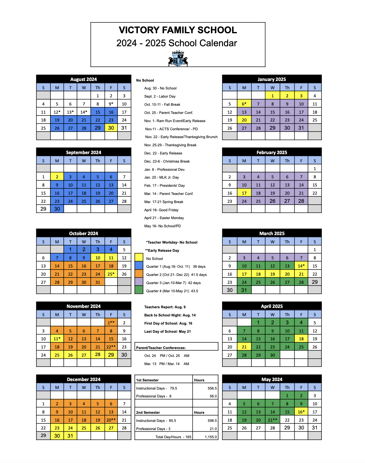 20242025 VFS Calendar Victory Family School
